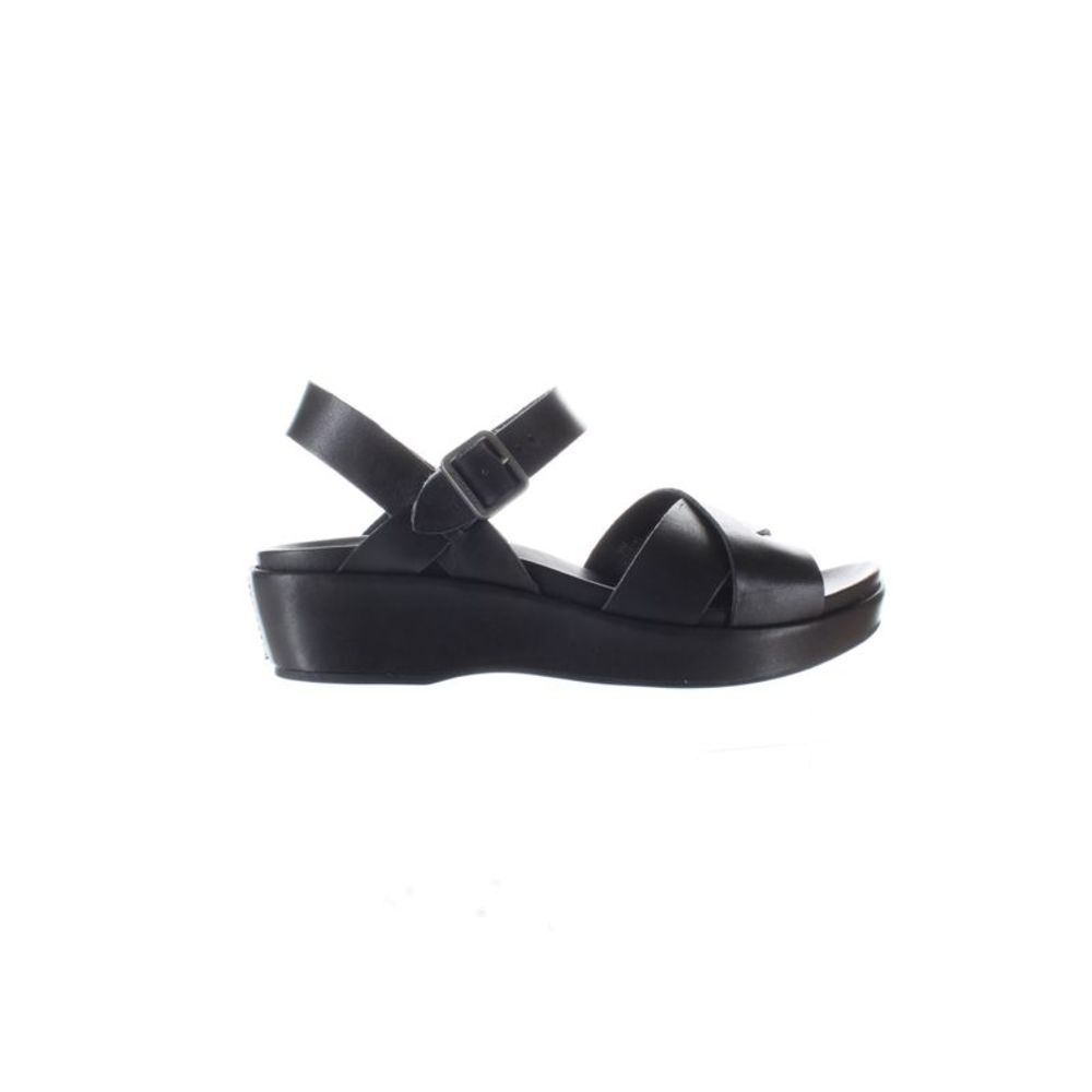 Kork-Ease Womens Black Washed Ankle Strap Heels Size 9 Medium (B, M)